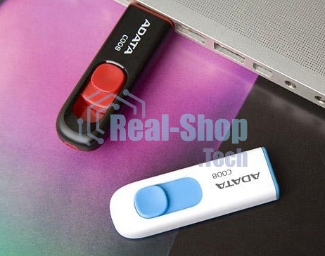 Флешка USB ADATA C008 (AC008-32G-RWE), 32Gb, USB 2.0, R/W 15/5, белый/синий