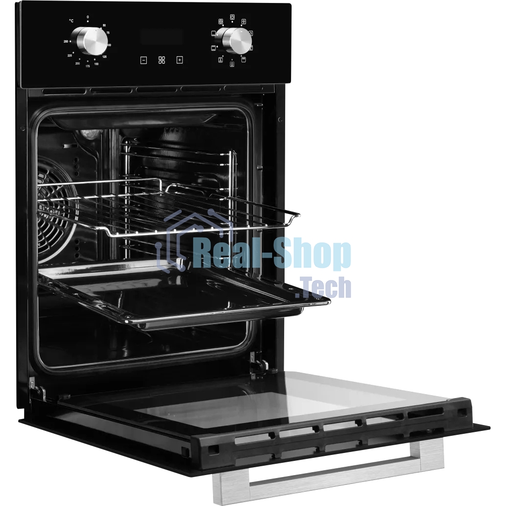 Духовой шкаф электрический Monsher MOE 4592 Acier ширина 45 см, High-Tech, 50 л, гидролизная очистка, 9 режимов, черный/нерж. сталь