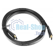 Кабель аудио-видео Buro Flat HDMI (m)/HDMI (m) 2м. черный Кабель аудио-видео Buro Flat HDMI (m)/HDMI (m) 2м. черный