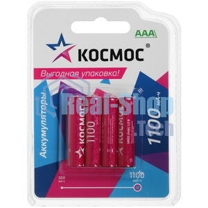 Аккумулятор Космос R03 NI-MH 1100 мАч 8B (уп.8шт)