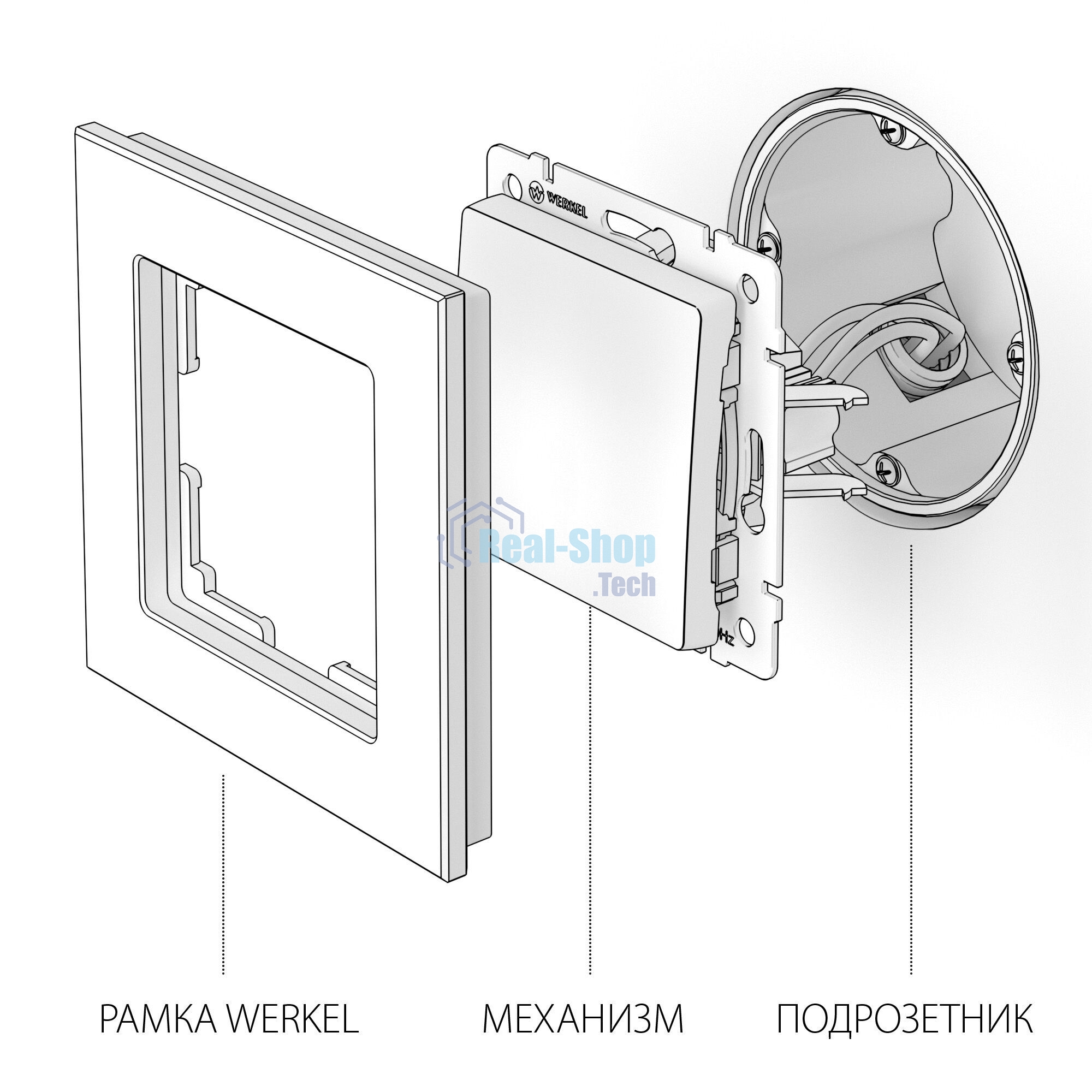 Перекрестный переключатель одноклавишный Werkel W1113006 (серебряный)