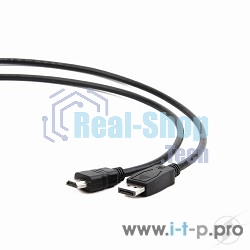Кабель DisplayPort-HDMI Gembird/Cablexpert 1м, 20M/19M, черный, экран, пакет
