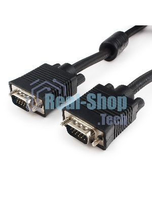 Кабель Gembird/Cablexpert VGA Premium, 15M/15M, 5.0м,черный,тройной экран, феррит.кольца