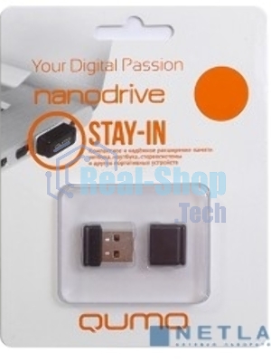 Флешка USB 2.0 QUMO 32Gb, NANO QM32GUD-NANO-W белый