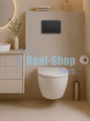 Инсталляция с унитазом комплект BAU PRO 6 в 1: унитаз подвесной безободковый торнадо Bau Hotel 53х36, быстросъемное сиденье микролифт, кнопка смыва BAU Stil, черный матовый