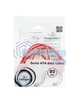 Кабель интерфейсный SATAIII Cablexpert CC-SATAM-DATA-0.8M, 80 см, 7pin/7pin, защелка, пакет