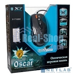 Мышь проводная A4Tech X-718BK черный, 3000 dpi, USB, кнопки - 7
