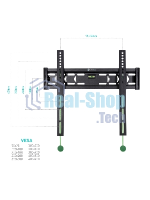 Кронштейн ONKRON FM5/32-55'' макс 400x400 наклон 0º от стены: 29мм макс вес 56,8кг