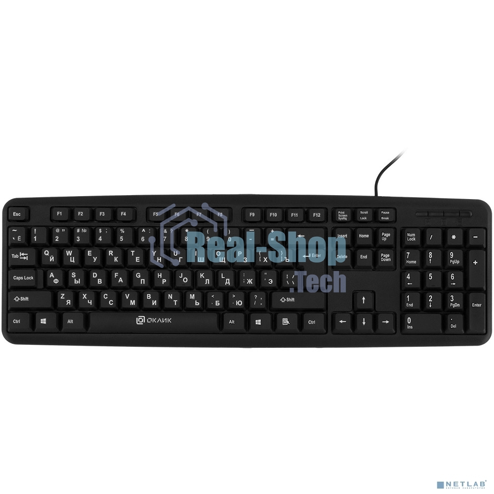 Клавиатура Oklick 180M проводная, USB Type-A, чёрный