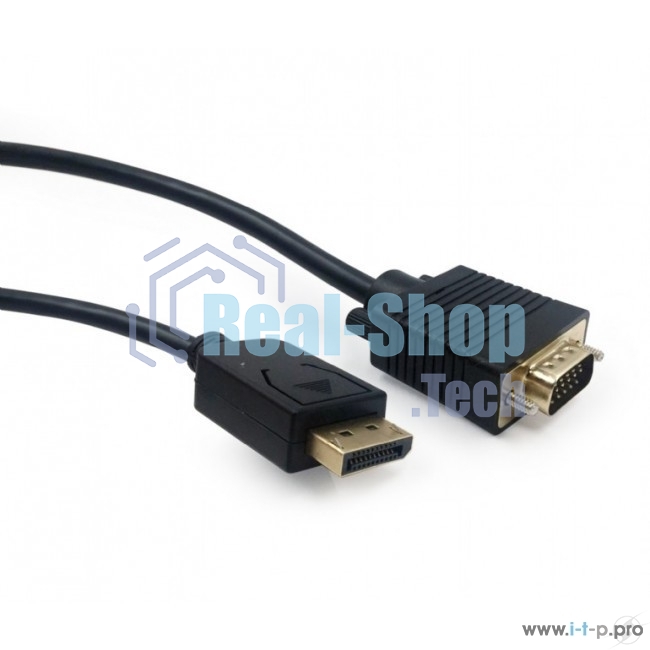 Кабель DisplayPort->VGA Cablexpert CCP-DPM-VGAM-10, 3м, 20M/15M, черный, экран, пакет