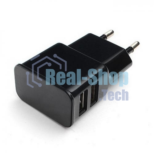 Сетевое зарядное устройство Cablexpert MP3A-PC-12 100/220V - 5V USB 2 порта, 2.1A, черный