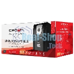 Источник бесперебойного питания Crown CMU-1000X (1000VA/600w; Off-Line; 2 х Euro с резервным питанием и фильтрацией; 12V7AH х 2; Металл)