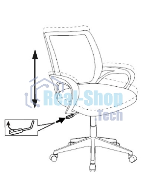 Кресло Бюрократ CH-W695NLT TW-04 TW-12 темно-серый, сетка/ткань, 120 кг, механизм качания