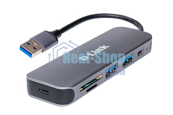 USB-концентратор D-Link DUB-1325/A1A, USB 3.0, USB 3.0/USB Type-C, SD/microSD, адаптер/USB