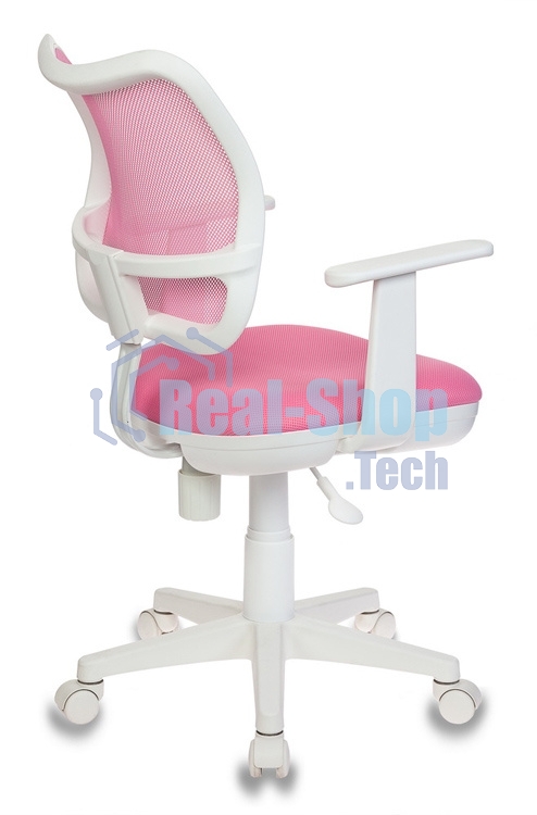 Кресло компьютерное Бюрократ CH-W797/PK/TW-13A TW-13A розовый, спинка сетка, сиденье розовый, колеса белый/розовый, пластик белый