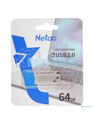 Флешка USB Netac U326 (NT03U326N-064G-20PN), 64Gb, USB 2.0, R/W 50/15, серебристый