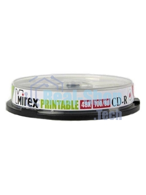 Диск CD-R Mirex 700 Mb, 48х, Cake Box (10), Ink Printable (10/300)