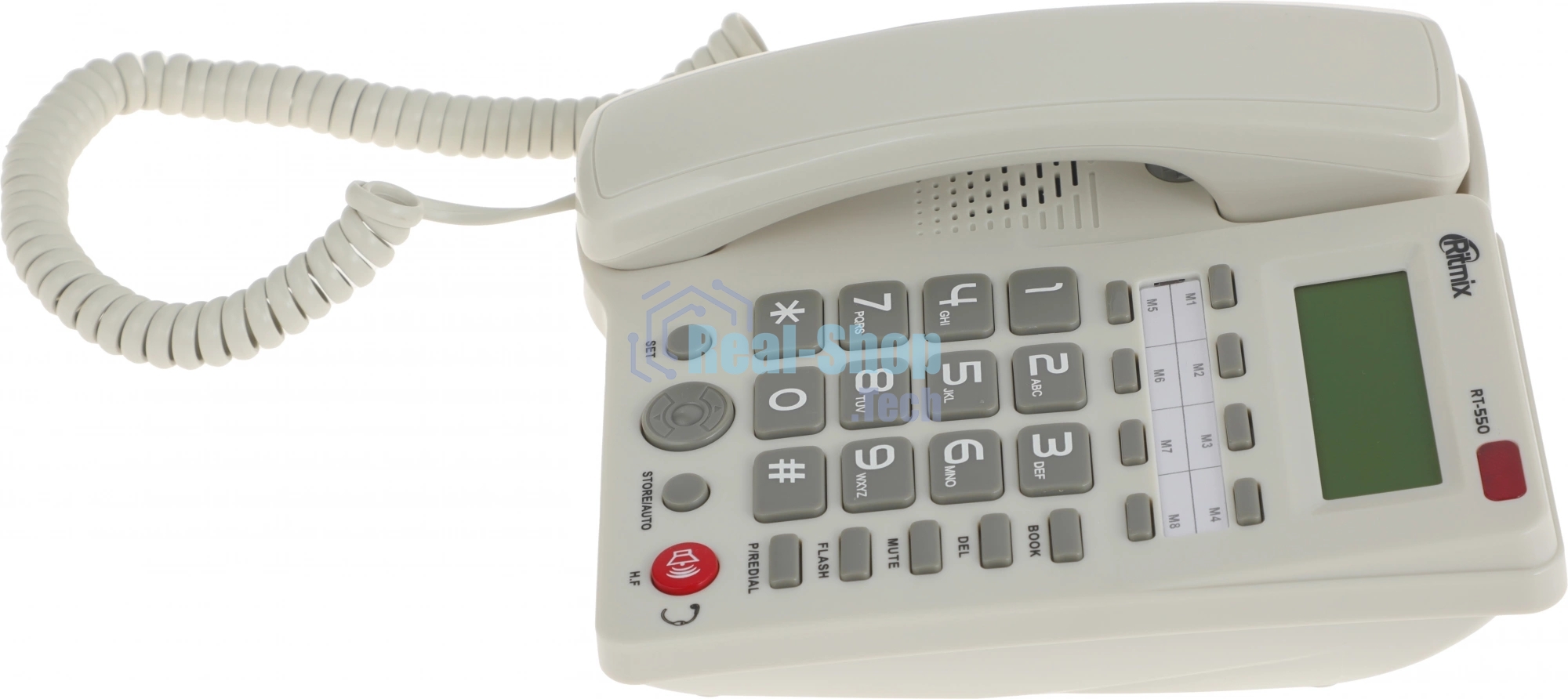 Телефон проводной Ritmix RT-550 белый/серый