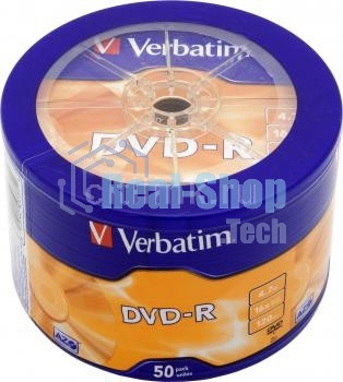 Диск DVD-R Verbatim 4.7Gb 16x Cake Box (50шт) (43731)