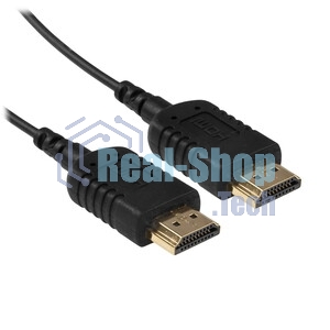Кабель HDMI CP-HM-HM-1M Wize,1 м, v.2.0, K-Lock, soft cable, 19M/19M, позол.разъемы, экран, темно-серый, пакет