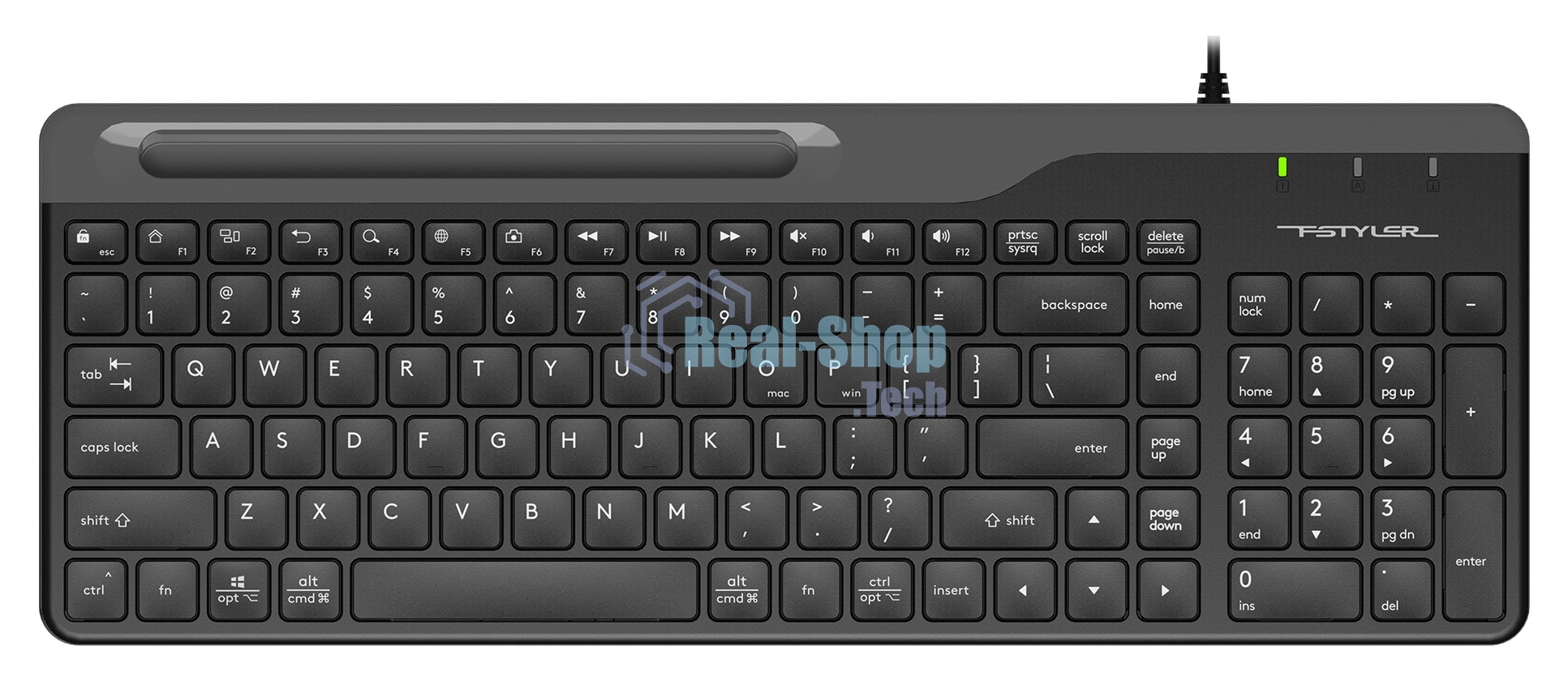 Клавиатура проводная A4Tech Fstyler FK25, USB, черный/серый