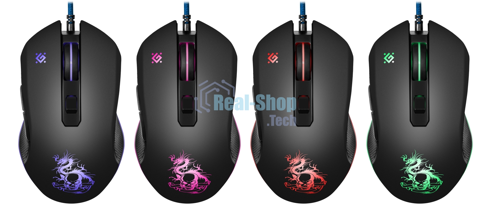 Мышь проводная Defender Sky Dragon GM-090L черный, 3200 dpi, USB, кнопки - 6