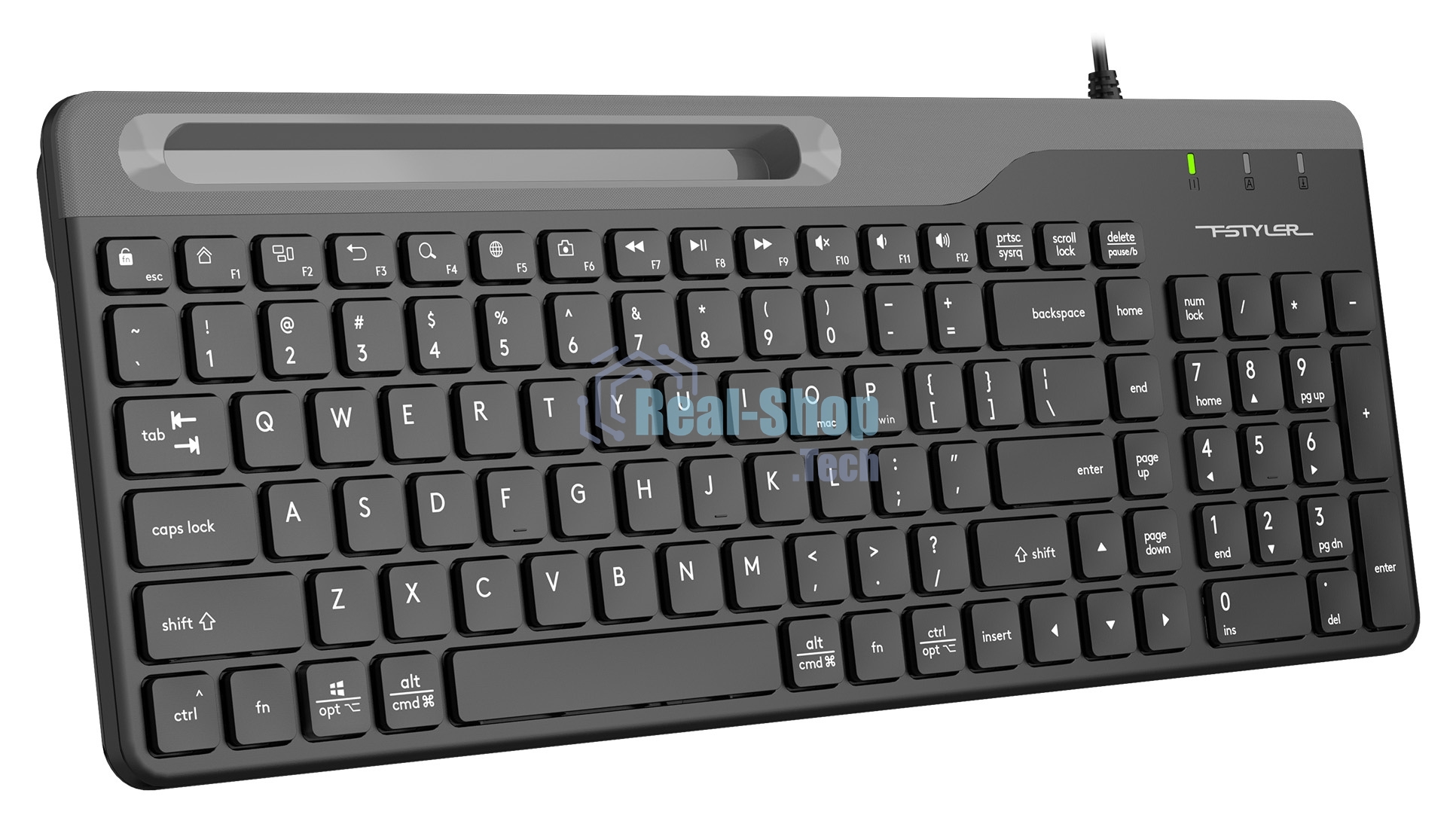 Клавиатура проводная A4Tech Fstyler FK25, USB, черный/серый