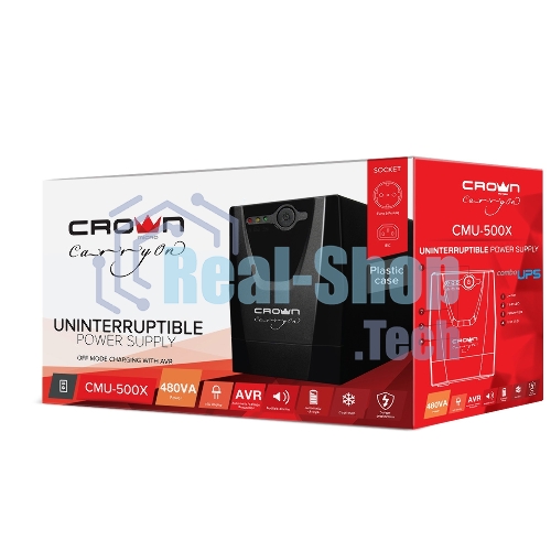 Источник бесперебойного питания Crown CMU-500X / 480 ВА / 240 Вт / Euro + IEC-320