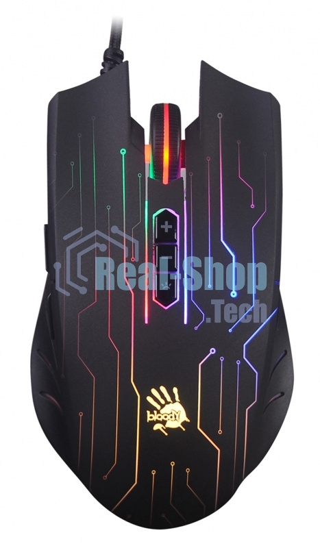 Мышь проводная A4Tech Bloody Q82 черный, 3200 dpi, USB, кнопки - 8