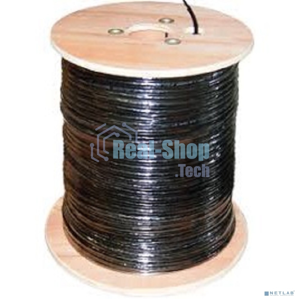 Кабель витая пара Rexant F/UTP, cat.5e, PE, 4PR, 24AWG, внешний, черный, с тросом, 305 м