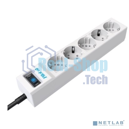 Сетевой фильтр ZIS PILOT Surge protector Pilot SG5 5 outlets (GP), 10A/2.2kVt, automatic circuit-breaker, 10 m