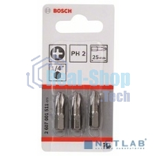 Набор бит Bosch Extra-Hart (2607001511) (3пред.) для шуруповертов