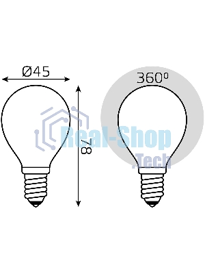 Лампа светодиодная Filament Шар E14 5Вт 4100К OPAL Gauss 105201205