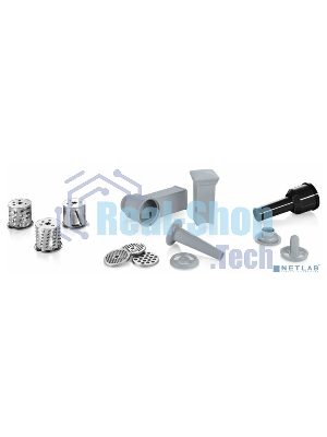 Мясорубка электрическая Bosch MFW68640 черный, 2200 Вт, 4.3 кг/мин, реверс, металлический лоток, насадки - 5