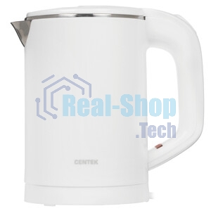 Чайник электрический Centek CT-0006 белый, 0.6 л, 1100 Вт, скрытый нагревательный элемент