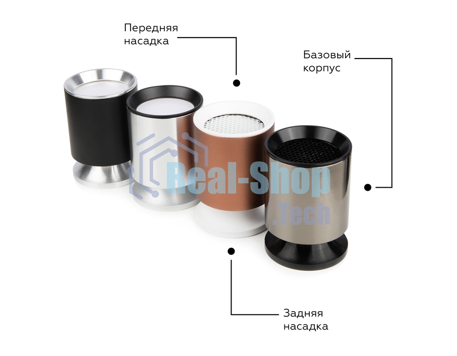 Насадка задняя накладная для корпуса светильника с диаметром отверстия D60mm N6906 PPG золото розовое полированное D60*H25mm Out20mm