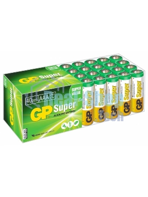 Алкалиновые батарейки GP Super Alkaline G-Tech 24А ААA - 40 шт. в пленке