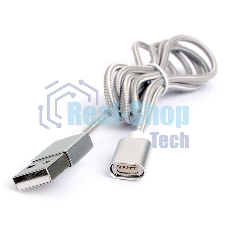 Кабель магнитный USB2.0 Cablexpert CC-USB2-AMMg-1M, для адаптеров TypeC - microBM 5P - iPhone lightning, 1м, алюминиевые разъемы (адаптеры в комплектацию не входят)