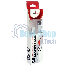 Кабель магнитный USB2.0 Cablexpert CC-USB2-AMMg-1M, для адаптеров TypeC - microBM 5P - iPhone lightning, 1м, алюминиевые разъемы (адаптеры в комплектацию не входят)