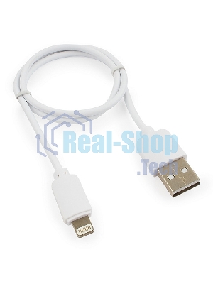 Кабель USB Гарнизон GCC-USB2-AP2-0.5M-W AM/Lightning, для iPhone5/6/7, IPod, IPad, 0.5м, белый, пакет