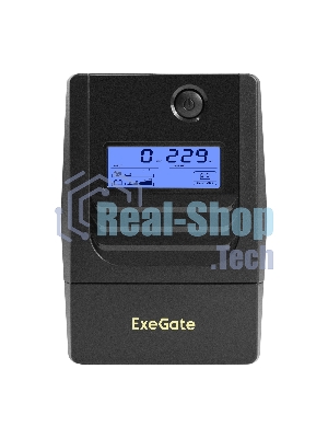 Источник бесперебойного питания ExeGate Smart LB-800.LCD.AVR.4C13 (800VA/480W, LCD, AVR, 4*C13, батарея 12V 9Ah, Black)