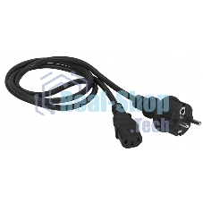 Шнур питания Lanmaster C13-Schuko прямая, 3х0.75, 220В, 10А, черный, 2 метра
