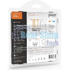 Лента светодиодная Basic Gauss 12V 10W/m 700lm/m 3000K IP65 LED 3m 1/100