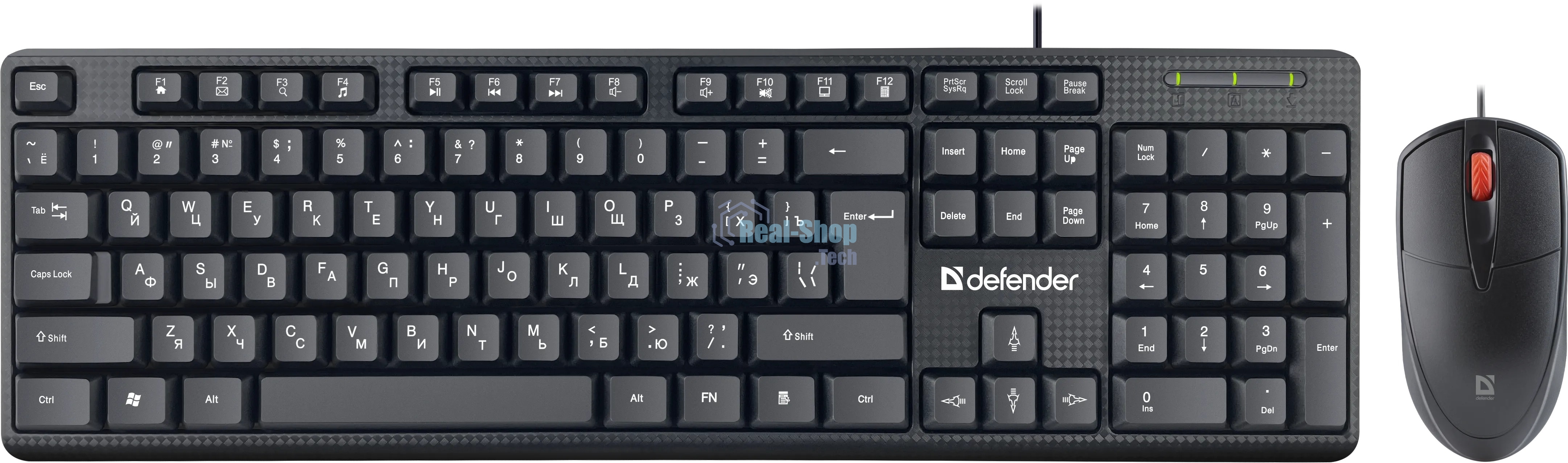 Комплект клавиатура+мышь Defender Line C-511 проводной, USB, 1000 DPI, чёрный
