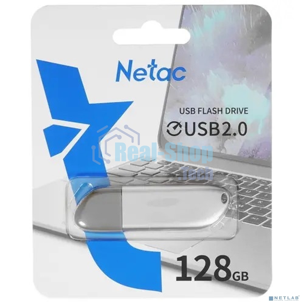 Флешка USB Netac U352 128Gb NT03U352N-128G-20PN, USB 2.0, с колпачком, металлическая