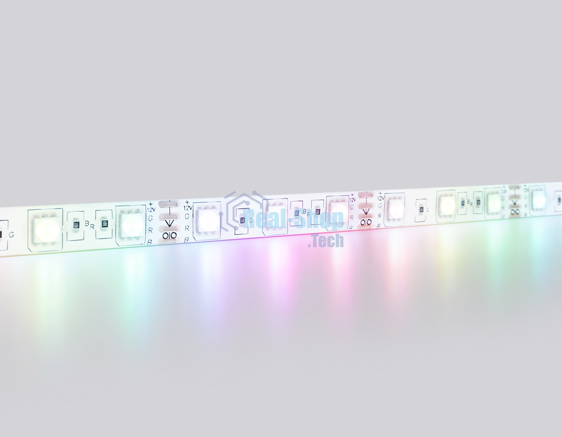 Светодиодная лента Ambrella light GS2302 5050 60Led/ 14.4W m/ 12V IP65 RGB/ 5000*10*2.87mm (4 конт.)