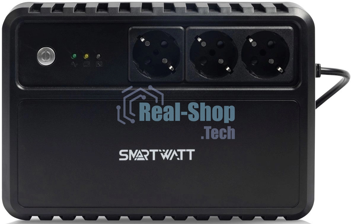 Источник бесперебойного питания SMARTWATT UPS SAFE 600 Line-interactive 600VA/360W Brick (Euro x3, LED, 255x175x93(мм), 4,2 кг, гарантия 24мес. (ИБП
