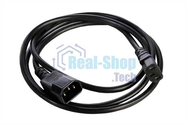 Шнур питания с заземл. IEC 60320 C13/IEC 60320 C14, 10А/250В (3x1,0), 1,8 м. (R-10-Cord-C13-C14-1.8)