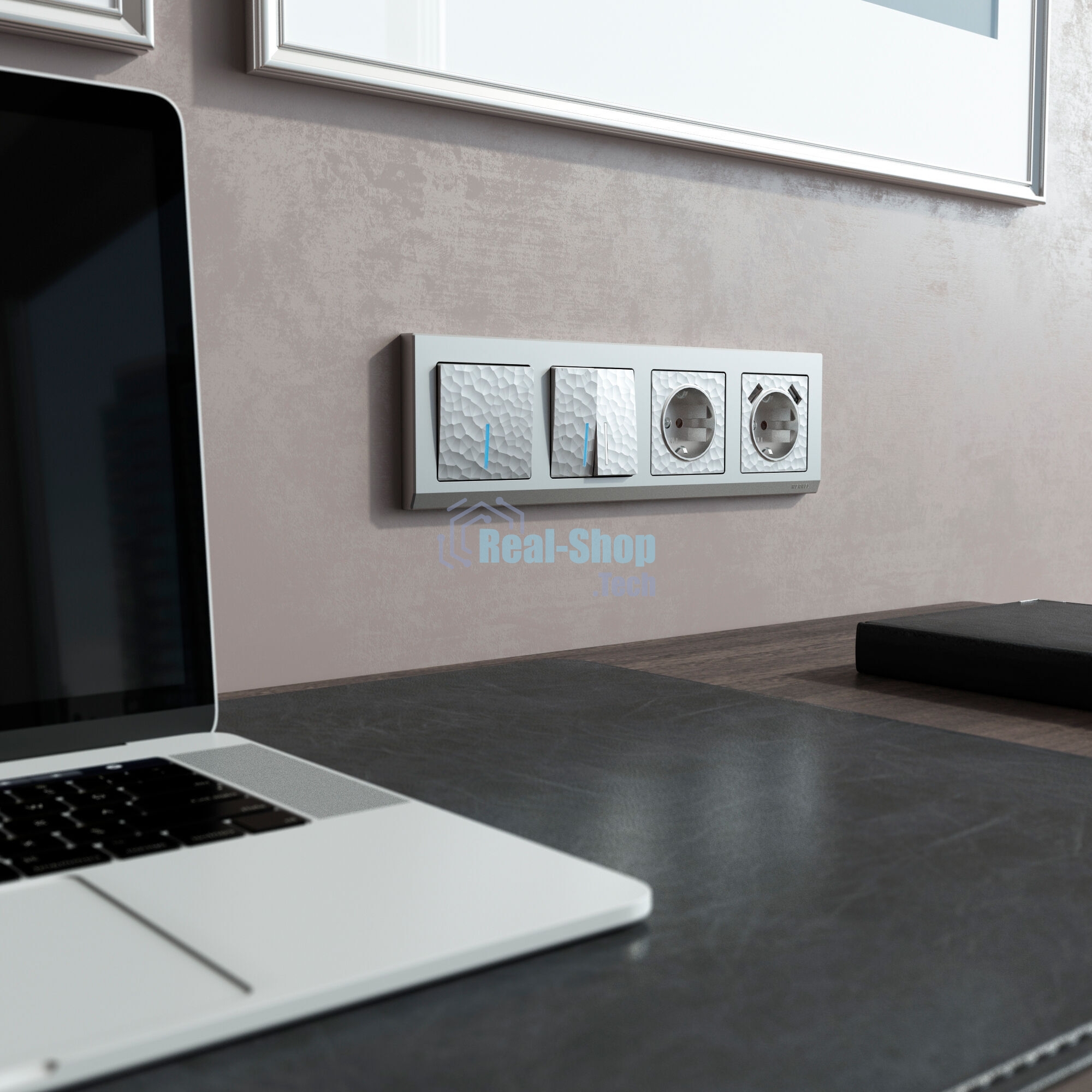 Накладка для розетки USB (серебряный)