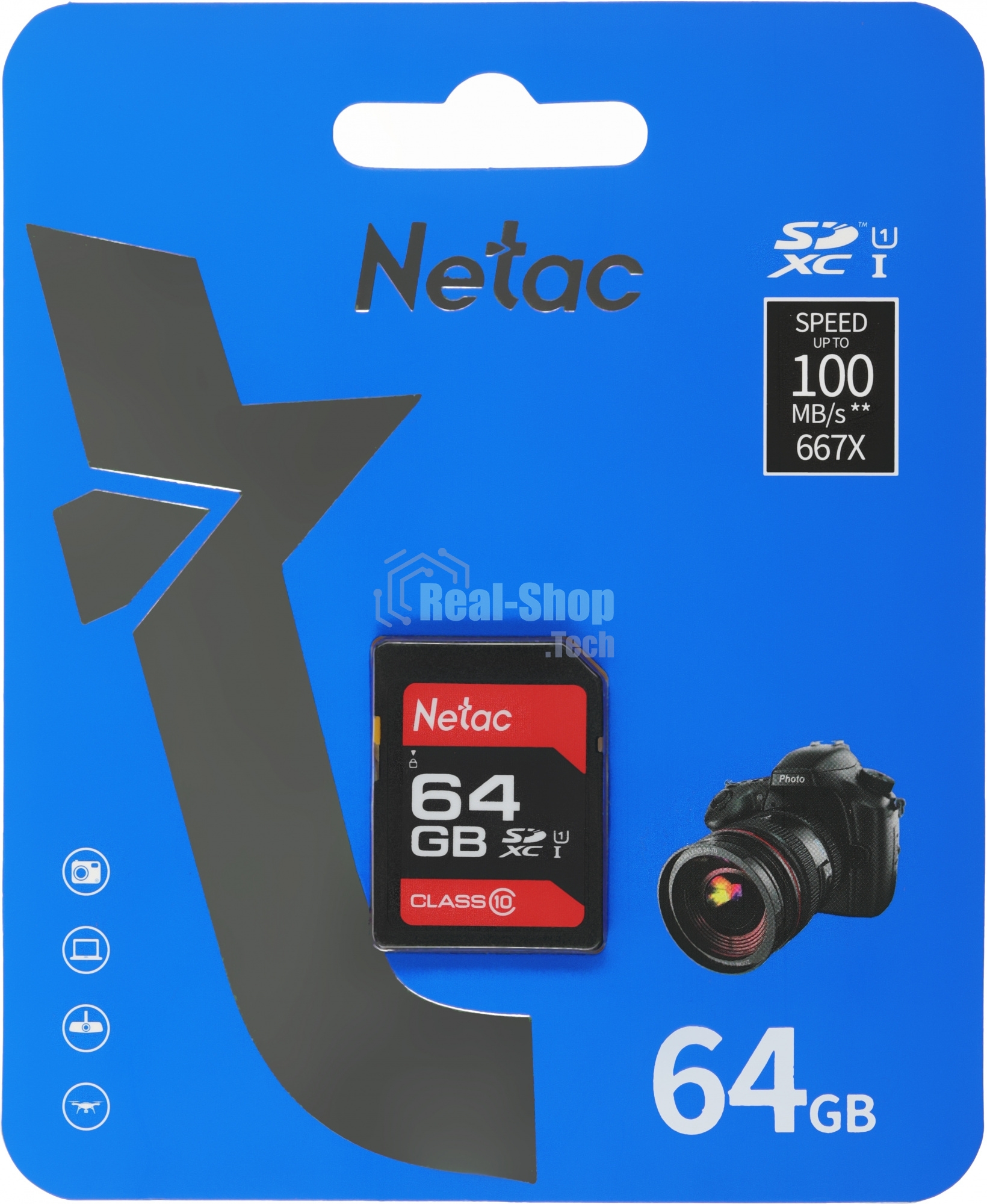 Флеш карта SDHC 64Gb Netac Class 10 UHS-I U1 P600 NT02P600STN-064G-R